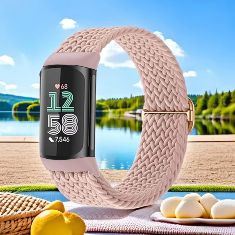 fiterme Uhrenarmband Nylon, Weiß, Unisex, Fitbit Charge 6, Fitbit Charge 5 - Bild 3