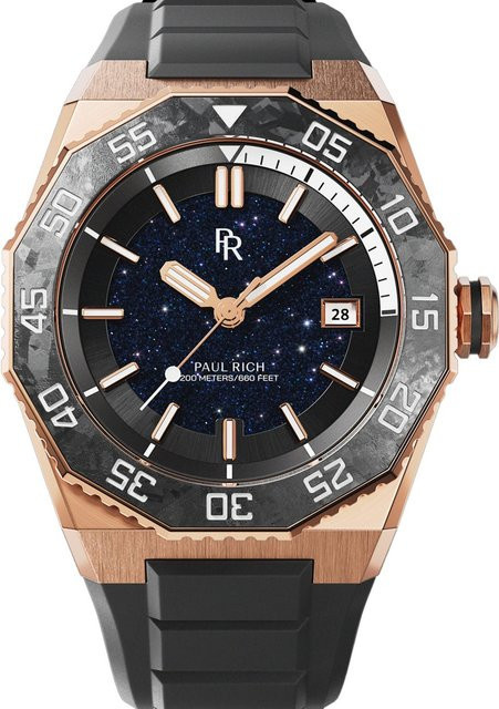 Paul Rich Herrenuhr, Quarz, Edelstahl, 42 mm, Silikon, Schwarz, 20 ATM - Bild 1