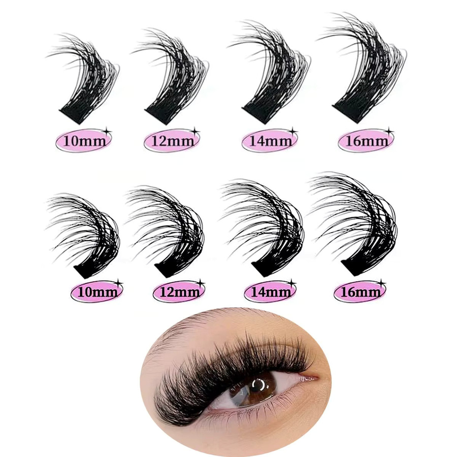 Wimpern Cluster D Curl Wispy Einzelwimpern, 240 Stück, Black, Unisex - Bild 3