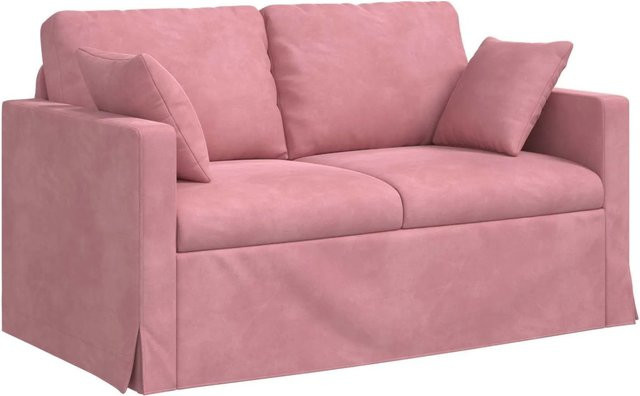 vidaXL Sofa Rosa aus Samt mit Metallrahmen B/T/H: 138 x 78 x 80 cm - Bild 1