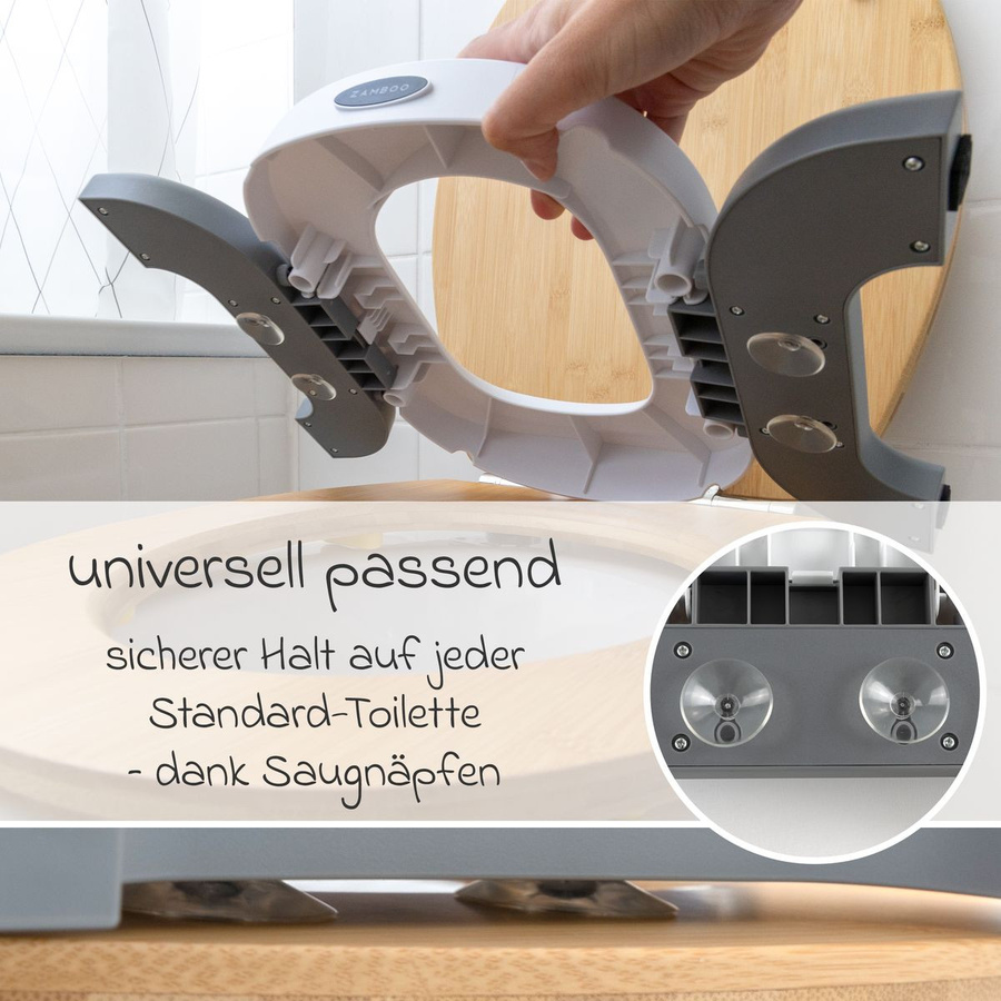 Zamboo Reisetöpfchen faltbarer Toilettensitz mit Aufbewahrungstasche Weiß Grau - Bild 3