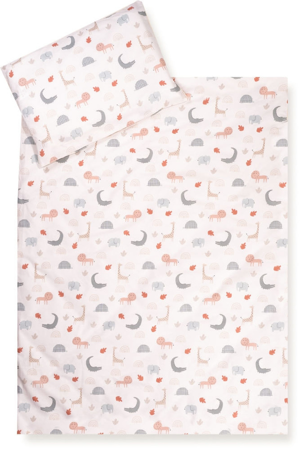 Zöllner Organic Bettwäsche Wild Friends aus Bio-Baumwolle mit Motiv, Set bestehend aus Bettbezug und Kissenbezug, Multicolor, B/H: 100 x 135 cm und 40 x 60 cm - Bild 1
