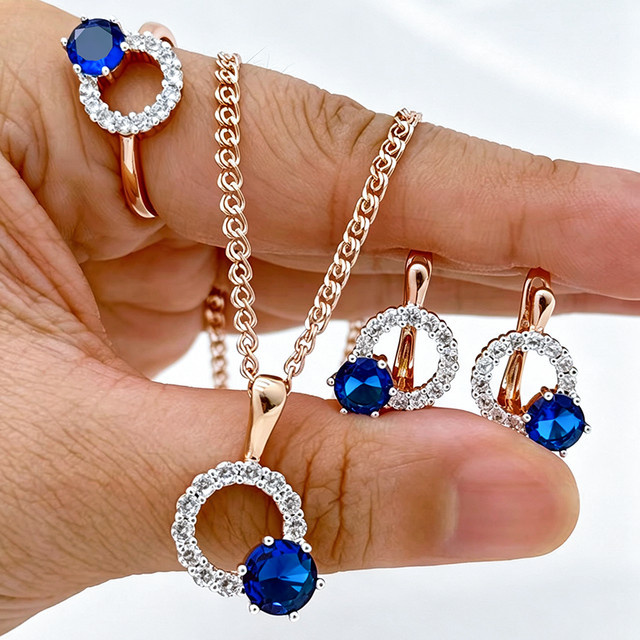 Kinel Schmuckset, 585 Gold, Roségold, Zirkonia, Damen - Bild 1