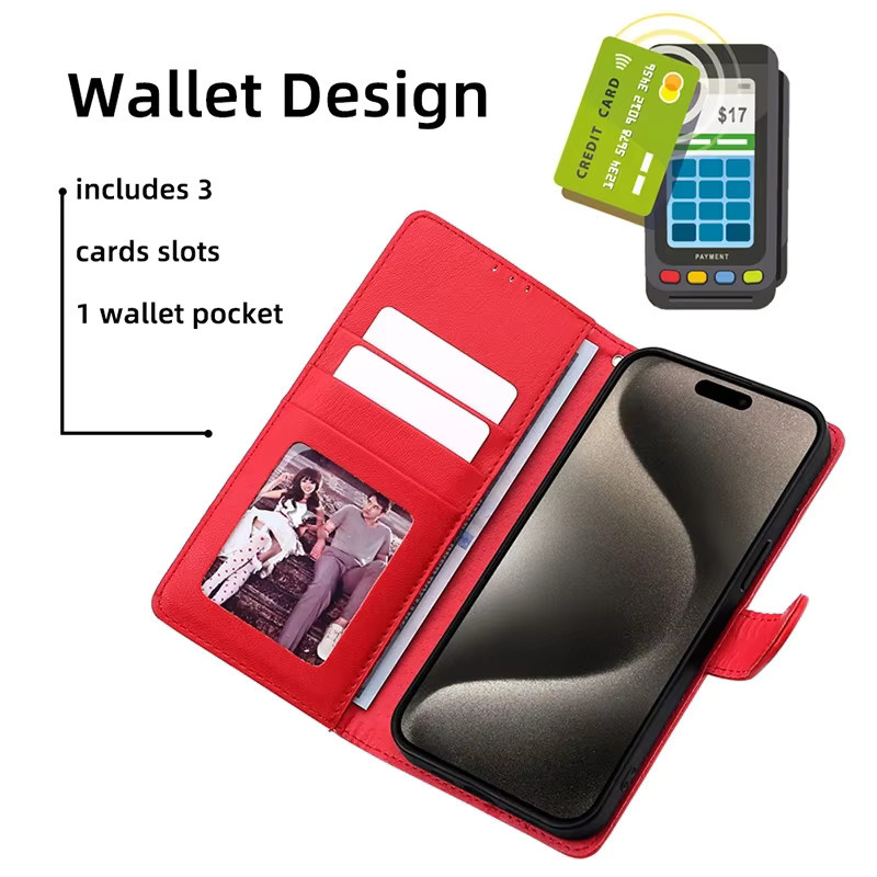 Magnetische PU-Leder-Handyhülle für Samsung Galaxy S26 S25 S24 S23 S22 S21 Plus Ultra FE Edge 5G in Schwarz - Bild 3