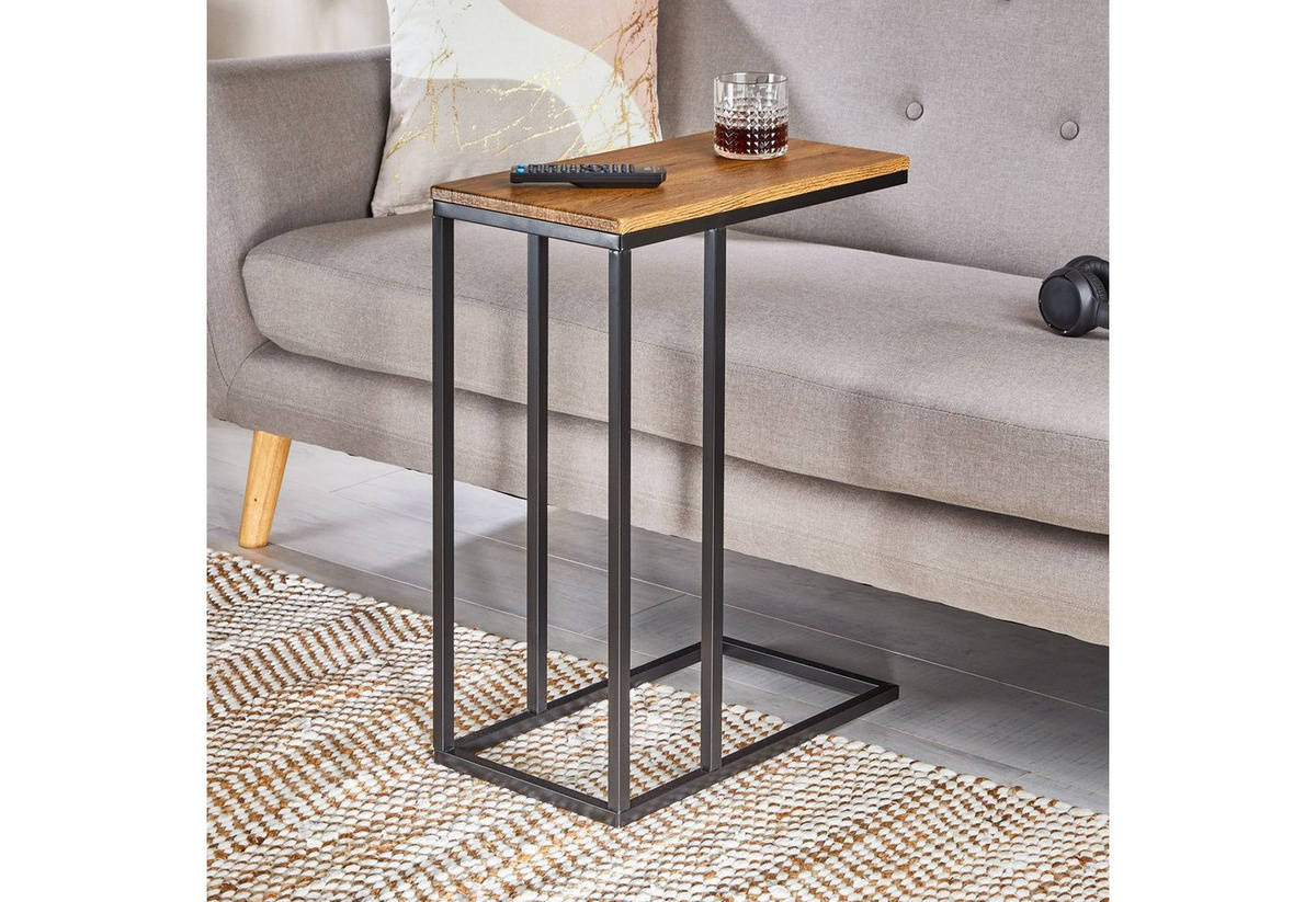 IDIMEX Beistelltisch DEBORA Couchtisch mit Metallgestell aus MDF-Platte in Schwarz/Vintage - Bild 1