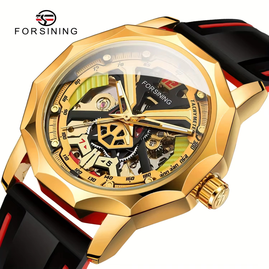 FORSINING Armbanduhr, Handaufzug, Gold, Herren - Bild 1