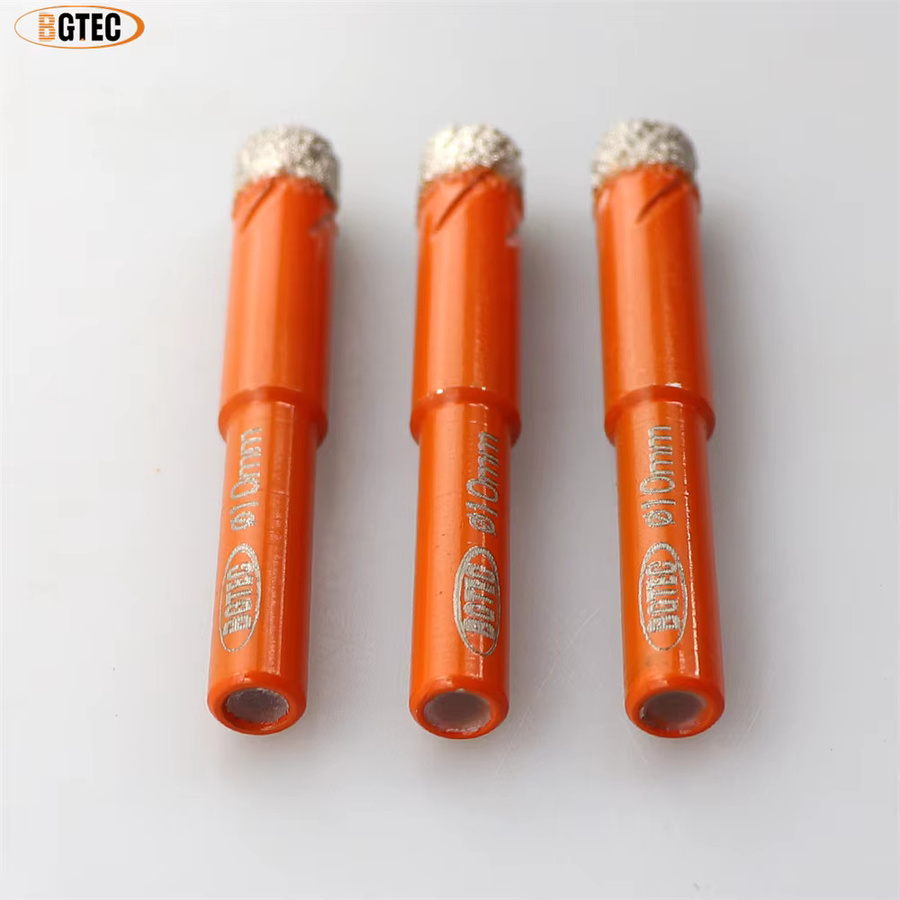 BGTEC Diamantbohrer Set mit rundem Schaft, 10 Stück, 8 mm, für Keramikfliesen, Granit, Marmor und Mauerwerk, orange - Bild 6