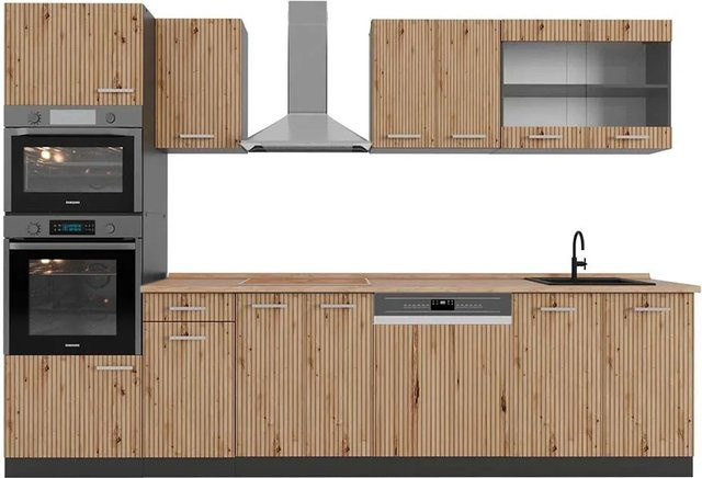 Vicco R-Line Küchenzeile Artisan Eiche und Anthrazit mit Hochschrank Breite: 300 cm - Bild 1