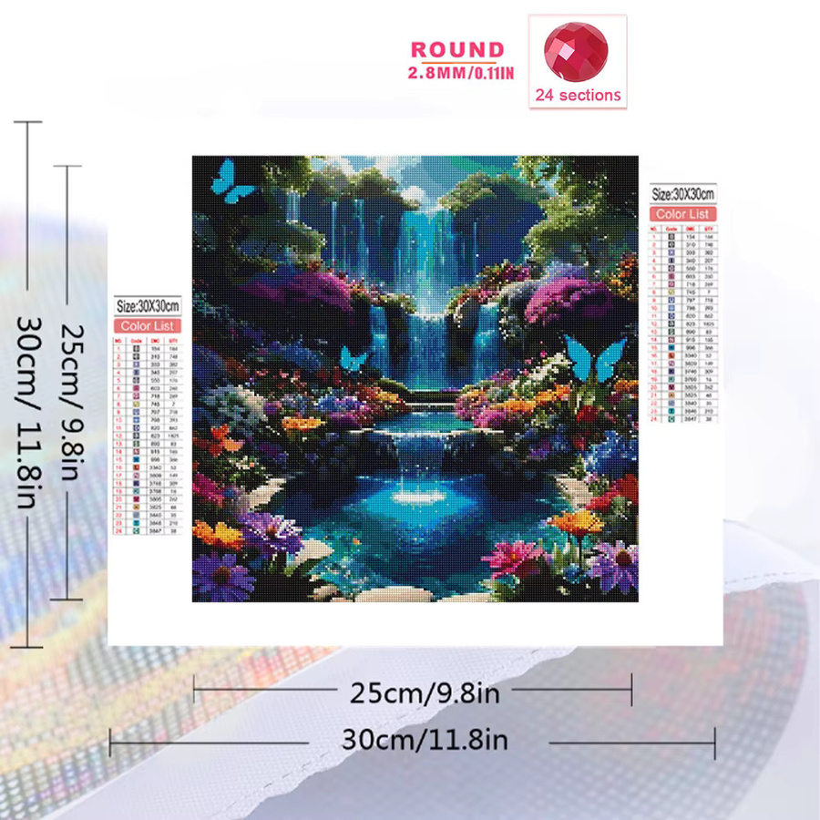 Evershine Diamant Mosaik Wasserfall Landschaft, DIY Malerei Blume, Acryl Handwerk - Bild 2