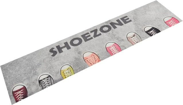 vidaXL Küchenteppich Shoezone aus Samt in Grau, Waschbar und Rutschfest, B/T: 60 x 300 cm - Bild 1