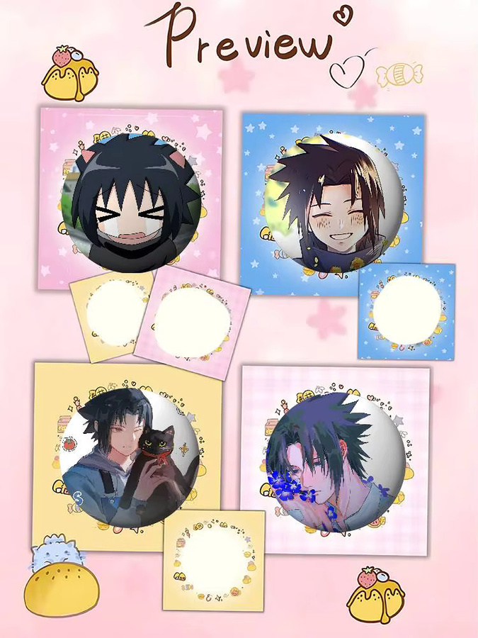 Anstecknadel Naruto Uchihas Sasuke Abzeichen, Metall, Unisex - Bild 6