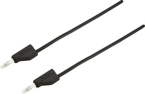 Voltcraft MSB-300 Messleitung mit 4mm Lamellenstecker aus Silikon, Schwarz, 1,50 m - Bild 1