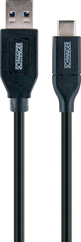 Schwaiger USB 3.0 A auf USB 3.1 Type C Sync und Ladekabel, Schwarz, 0,50 m - Bild 3