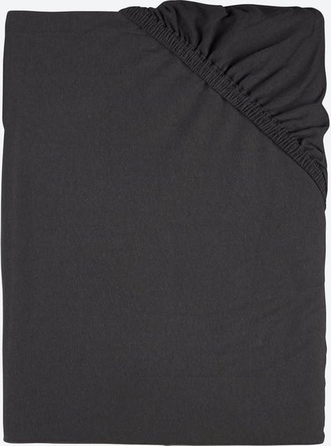 Jersey-Spannbetttuch CLASSIC aus Baumwolle in Schwarz, B/T: 150 x 200 cm - Bild 1