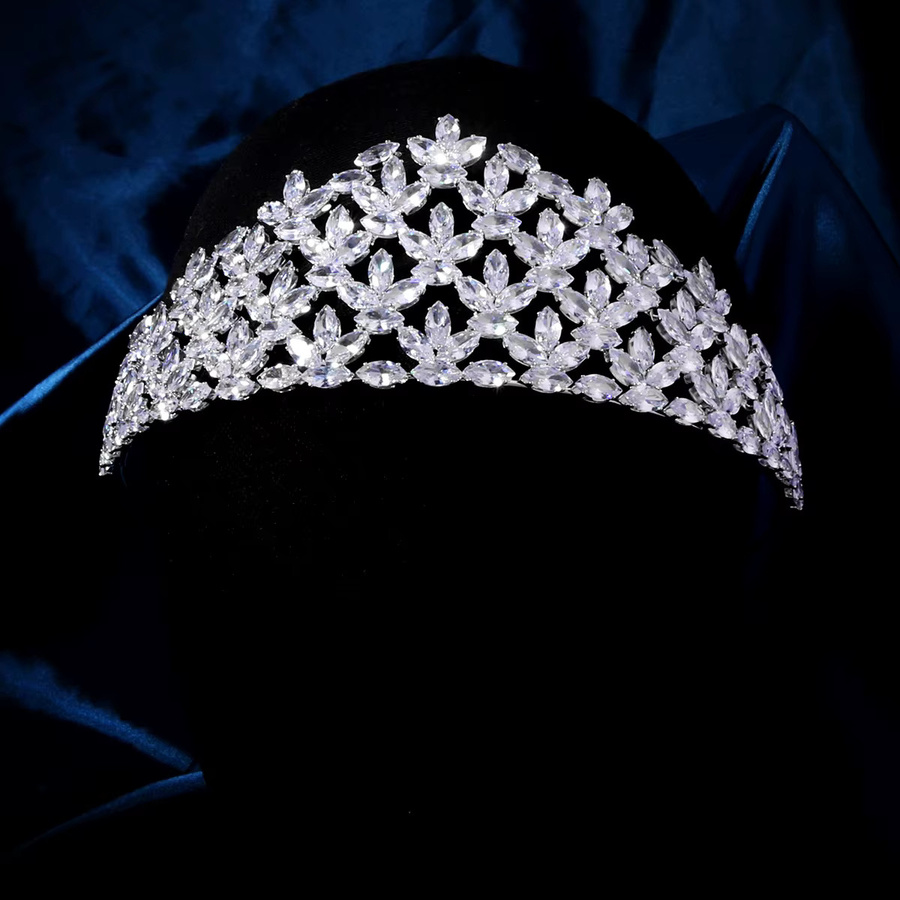 Haarschmuck Tiara, Zirkonia, Silber, Damen - Bild 2