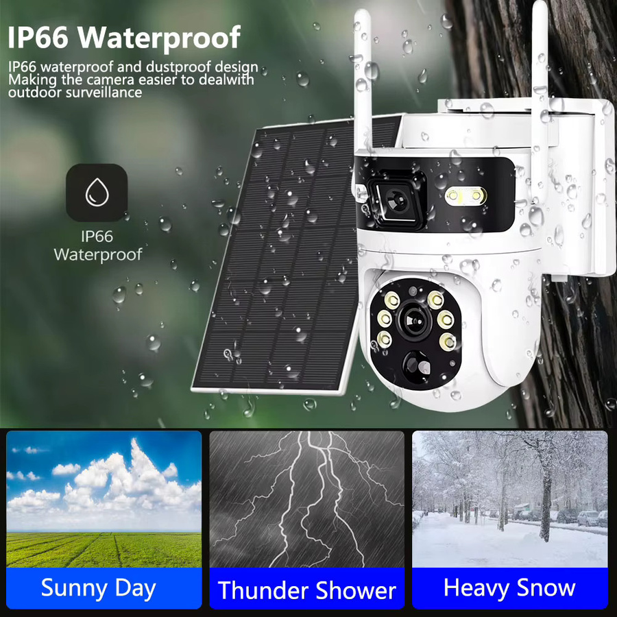 NINIVISION 4G Solarüberwachung PTZ IP-Kamera mit 4K 8MP Auflösung, ICam365 Smart Security, Zwei-Wege-Audio, PIR-Erkennung und Vollfarb-Nachtsicht in Weiß - Bild 4
