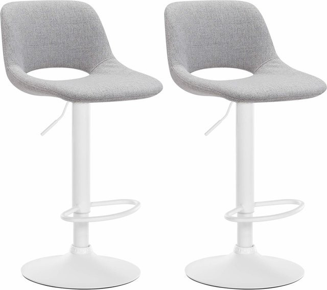 CLP 2er Set Barhocker Camden modern in Grau mit Stoff-Bezug - Bild 1