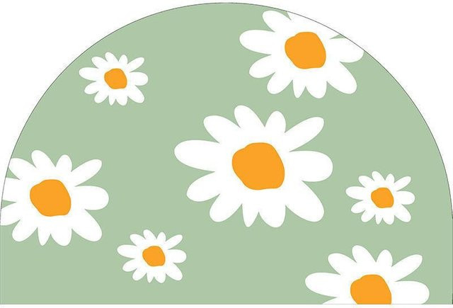 Yiran Furniture Halbkreisförmige Badezimmer-Fußmatte aus Polyester, rutschfest und waschbar, B: 80 cm, T: 50 cm - Bild 1