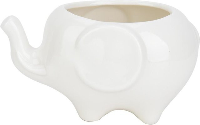 CosyHome Sukkulentenpflanzenbehälter aus Keramik in Beige und Weiß, Höhe: 13 cm - Bild 1