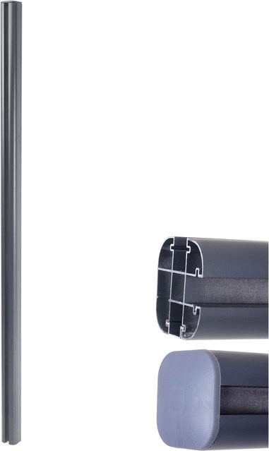 MCW Alu-Pfosten für Savoie-WPC-Zaun und Sichtschutz Sarthe, Stecksystem, Grau, Höhe: 240 cm - Bild 1