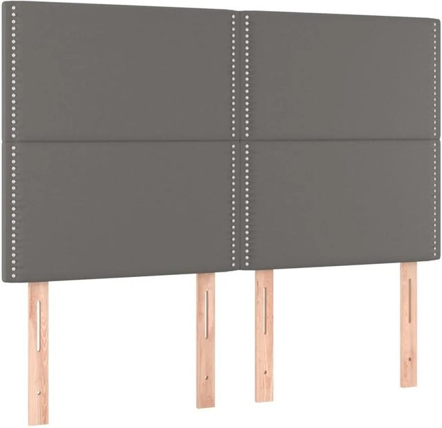 vidaXL Kopfteil in Grau aus Kunstleder mit Holzrahmen B/H: 144 x 118 cm - Bild 1