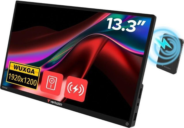 Verbatim Touch Monitor 13.3 Wireless Monitor, Full HD IPS Display, Schwarz, 1920 x 1200, 60 Hz, HDMI und USB-C - Bild 1