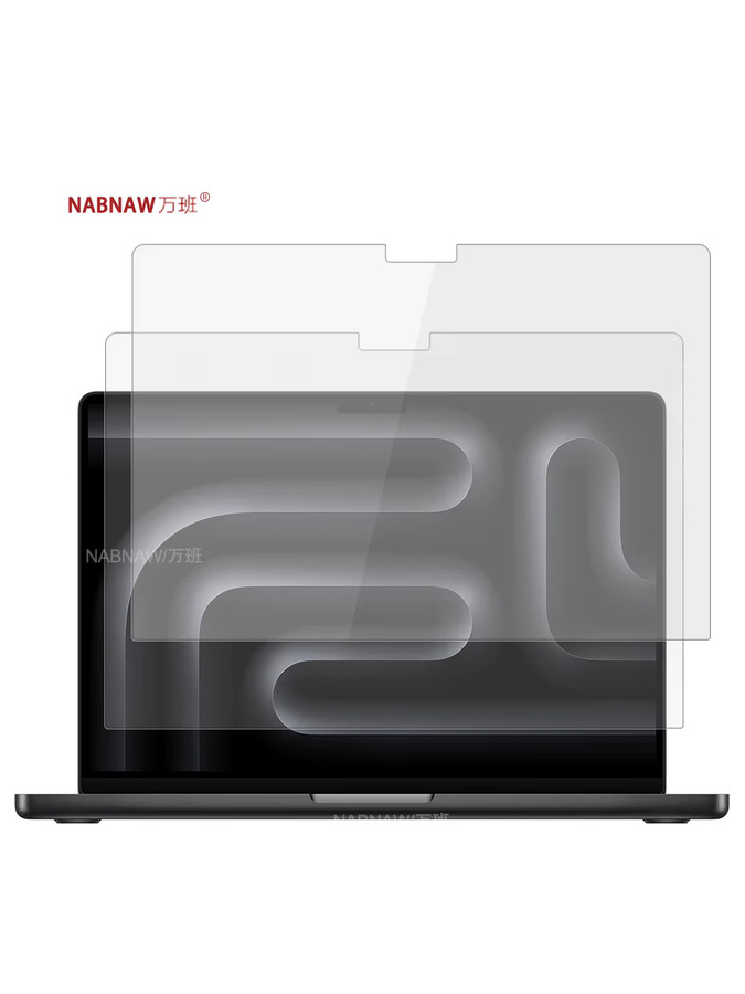 NABNAW Displayschutzfolie aus gehärtetem Glas für Apple MacBook Pro 14 (M5, M4, M3), 2er-Pack, transparent, 9H Anti-Kratz-Schutz - Bild 5