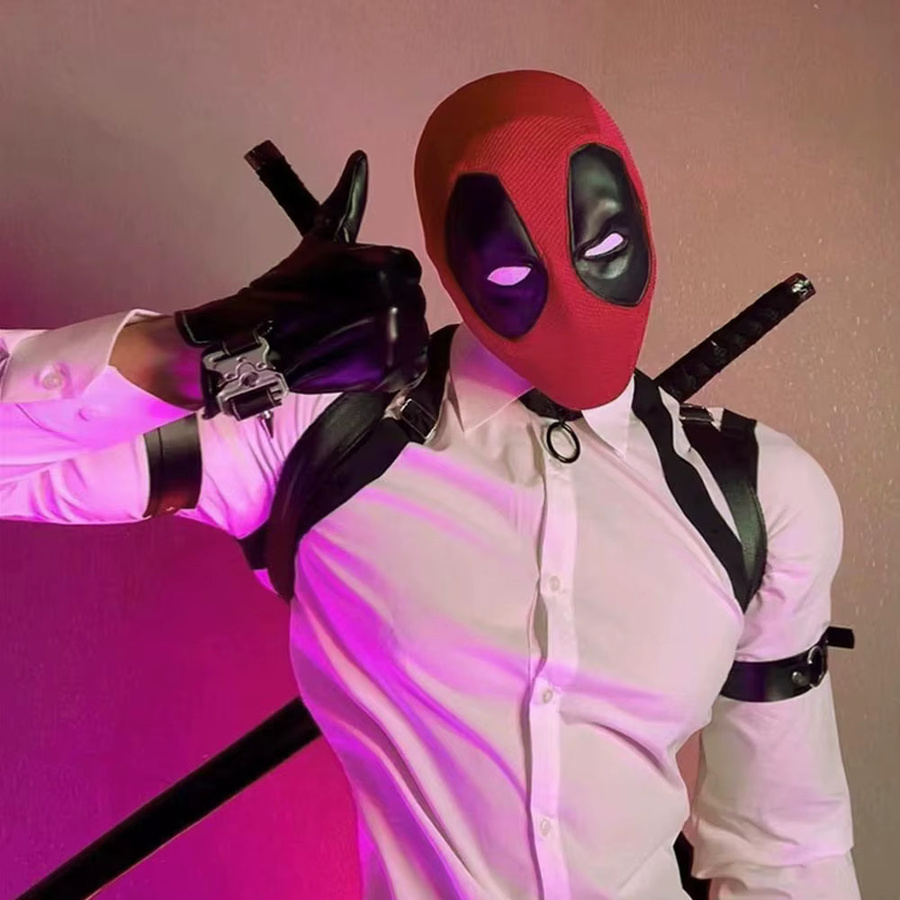 Beast Kingdom Deadpool Maske Faceshell Cosplay, Rot, Bunt / Mehrfarbig - Bild 6