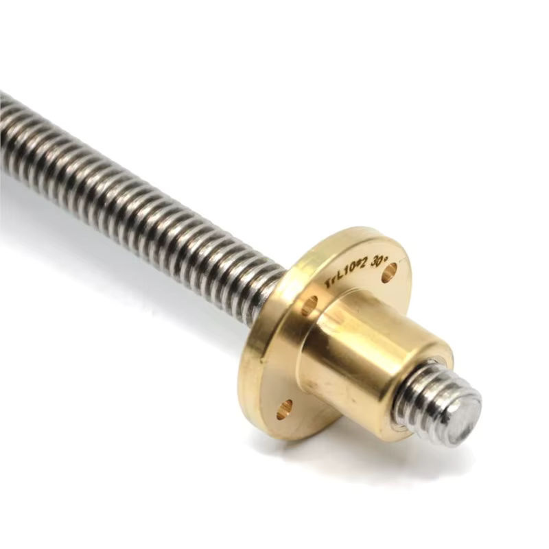 Trapezspindelschraube T10 aus 304 Edelstahl mit Mutter in Silber, Durchmesser: 10 mm - Bild 2