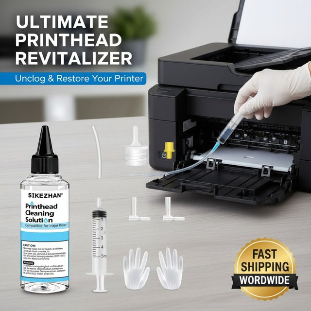 jaysuing Druckkopf-Reinigungsset 400 ml universelle Reinigungslösung für Tintenstrahldrucker von Epson, HP, Canon und Brother - Bild 1