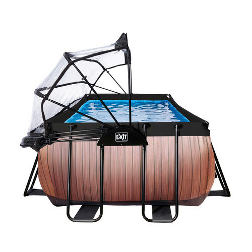 EXIT Toys Wood Pool Rahmenpool rechteckig Braun mit Sandfilterpumpe und Abdeckung B/T/H: 540 x 250 x 122 cm - Bild 3