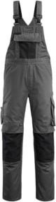Mascot Augsburg Latzhose mit Reflexstreifen in Dunkelanthrazit/Schwarz und Cordura-Material - Bild 1
