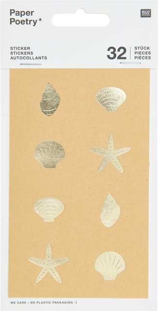 Rico Design Paper Poetry Sticker Muscheln, 4 Blatt - Bild 1