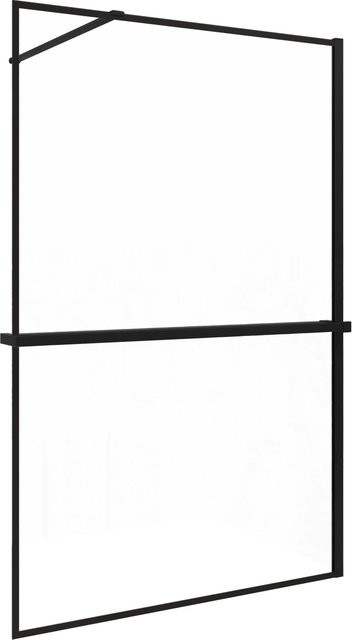 AICA Walk In Duschwand F130B mit Aluminiumrahmen in Schwarz, Glas transparent, B/H: 90 x 200 cm - Bild 1