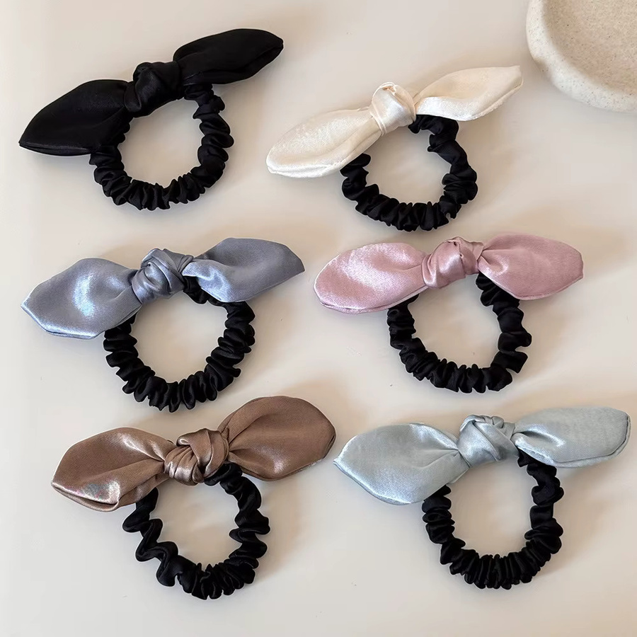 FENGCHE Haarschleifen mit Hasenohren, Satin-Scrunchies, Damen - Bild 2