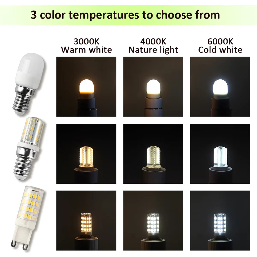 5er-Pack LED G9 Maiskolben-Glühbirnen in Weiß mit wählbaren Lichtfarben 3000K, 4000K oder 6000K - Bild 2