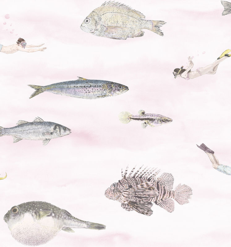 Sian Zeng Tapete Classic Fish in Pink mit Tiermotiv für das Kinderzimmer - Bild 3