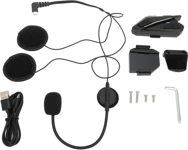 OutsideWorld Bluetooth Freisprecheinrichtung für Motorrad und Fahrradhelm mit Geräuschunterdrückung und wasserdichter Technologie in Schwarz - Bild 1