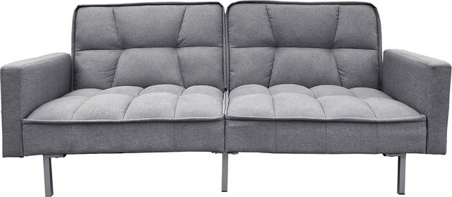 HTI-Living Schlafsofa Brigga mit Leinenbezug in Grau mit Schlaffunktion und Armlehnen - Bild 1