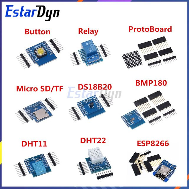 Estardyn ESP8266 NodeMcu D1 Mini Pro WiFi-Modul CP2104 in Blau für IoT Smart Home DIY-Projekte und Kompatibilität mit DHT11 DS18B20 Relais - Bild 1