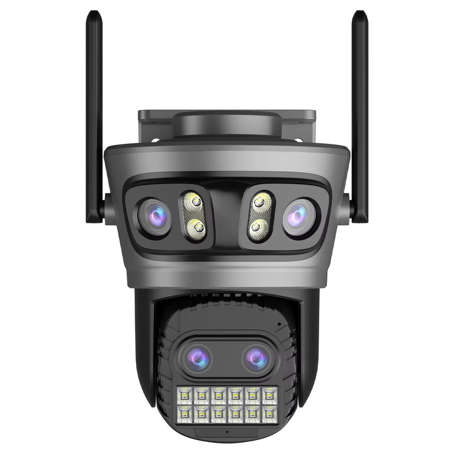 Abuntu 10K PTZ WLAN-Sicherheitskamera für Außenbereich mit 20MP, Vier Objektiven, Vier Bildschirmen, 10-fach Digitalzoom und 2,4G & 5G Dual-Frequenz Wi-Fi in Schwarz - Bild 5