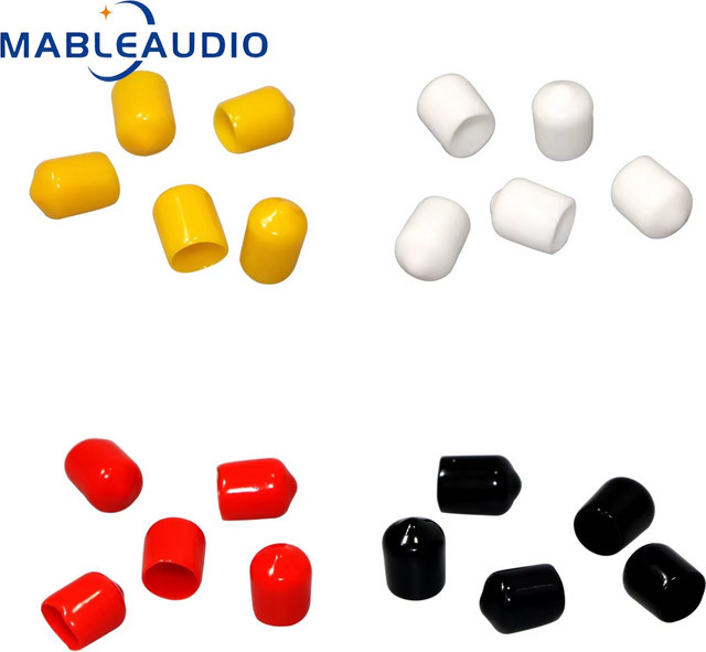Ampmart 20 Stück RCA-Stecker Schutzkappen aus Silikon in Weiß - Bild 1