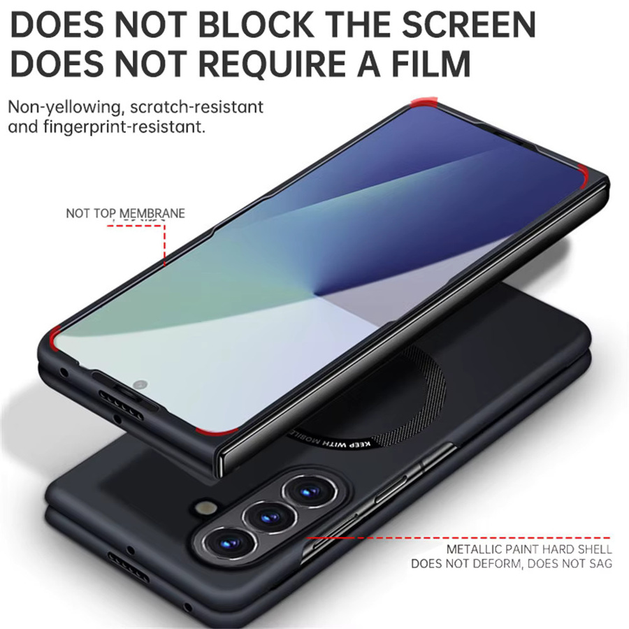 Matte magnetische Schutzhülle für Samsung Galaxy Z Fold 8 Ultra 7 6 5 4 mit MagSafe Kompatibilität in Orange - Bild 5