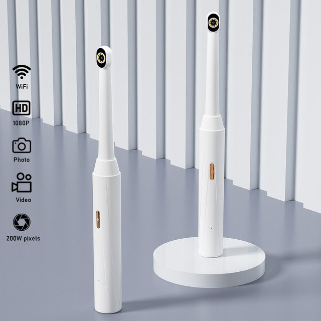 ENWOR Handheld WIFI Endoskop Tragbare Drahtlose Inspektion Video Kamera mit 8 LEDs und USB-C Aufladung in Weiß für Android und iOS - Bild 1