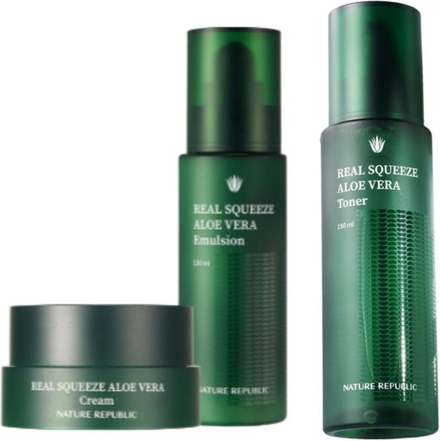 NATURE REPUBLIC Real Squeeze Aloe Vera Hautpflege-Set, Unisex - Bild 1