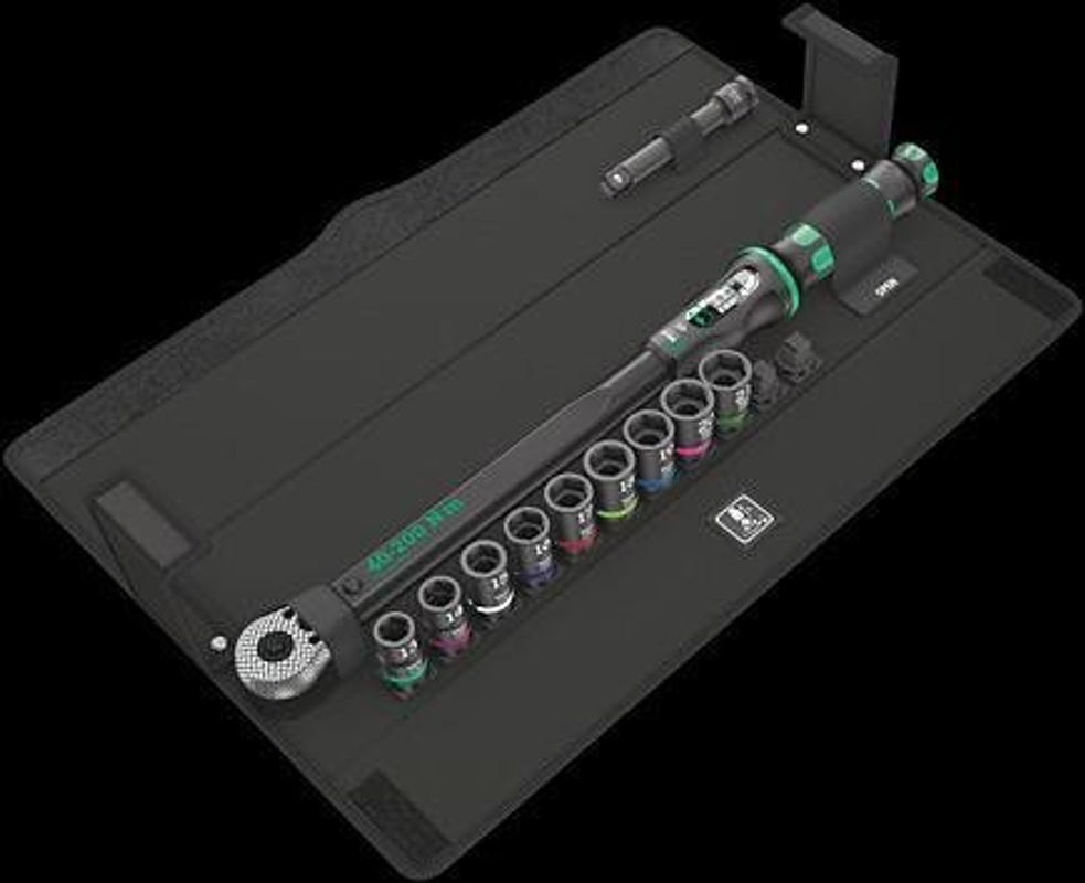 Wera Click-Torque C 3 Set 2 Drehmomentschlüssel-Set 1/2 Zoll, 40 - 200 Nm, 11-teilig, Schwarz-Grün - Bild 2