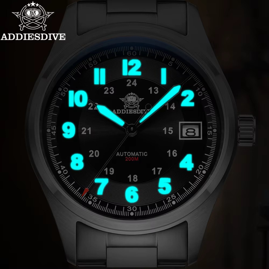 ADDIESDIVE Automatikuhr, Edelstahl, Schwarz, 39 mm, Herren - Bild 5