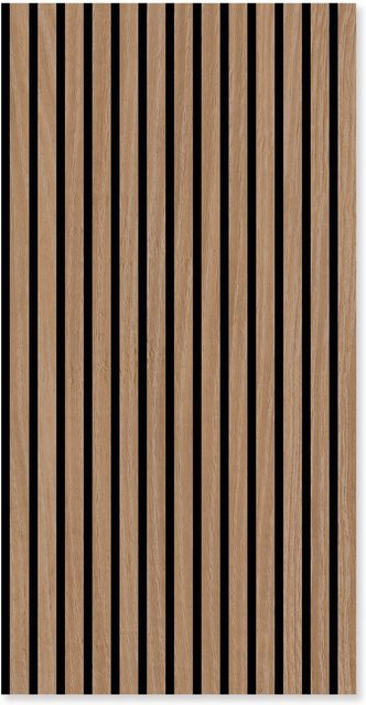 Jangal Wandpaneel Modular Wall in Eiche Furnier, Braun, Breite: 52 cm, Höhe: 104 cm - Bild 1