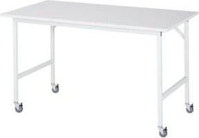 Rau Fahrbarer Arbeitstisch Jerry mit 4 Rollen, Farbe Grau-Weiß, B/T/H: 150 x 80 x 90 cm - Bild 1