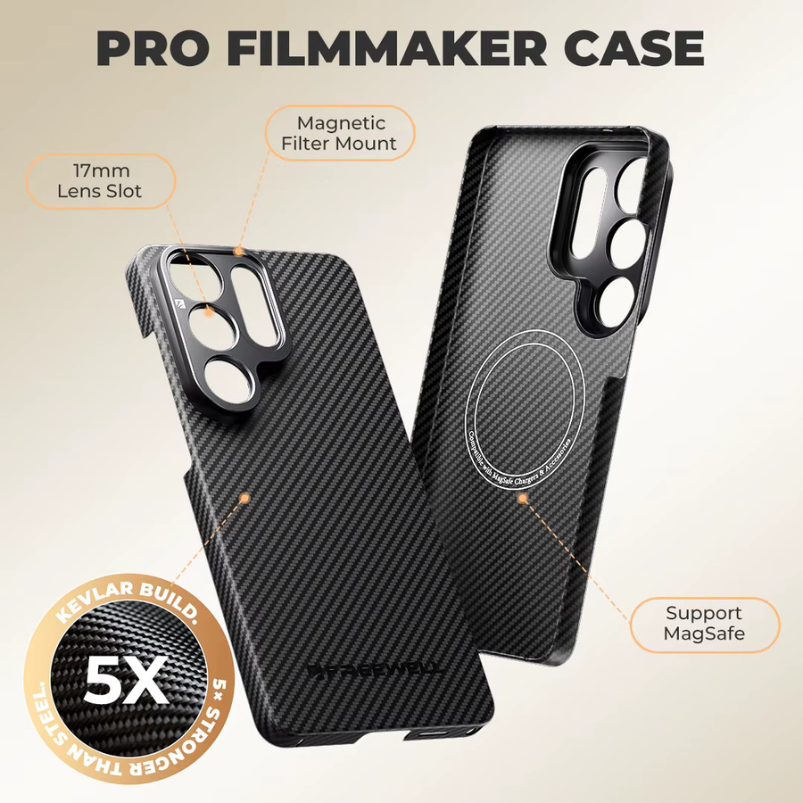 Freewell Filmmaker Kit 17mm Halterung mit Handyhülle und 4er-Pack ND-Filtern für Samsung Galaxy S23/S24/S25/S26 Ultra in Schwarz - Bild 2